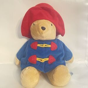Vintage Plush Paddington Bear in Rain Gear by Kids Gifts Red Hat Blue Coat 12"